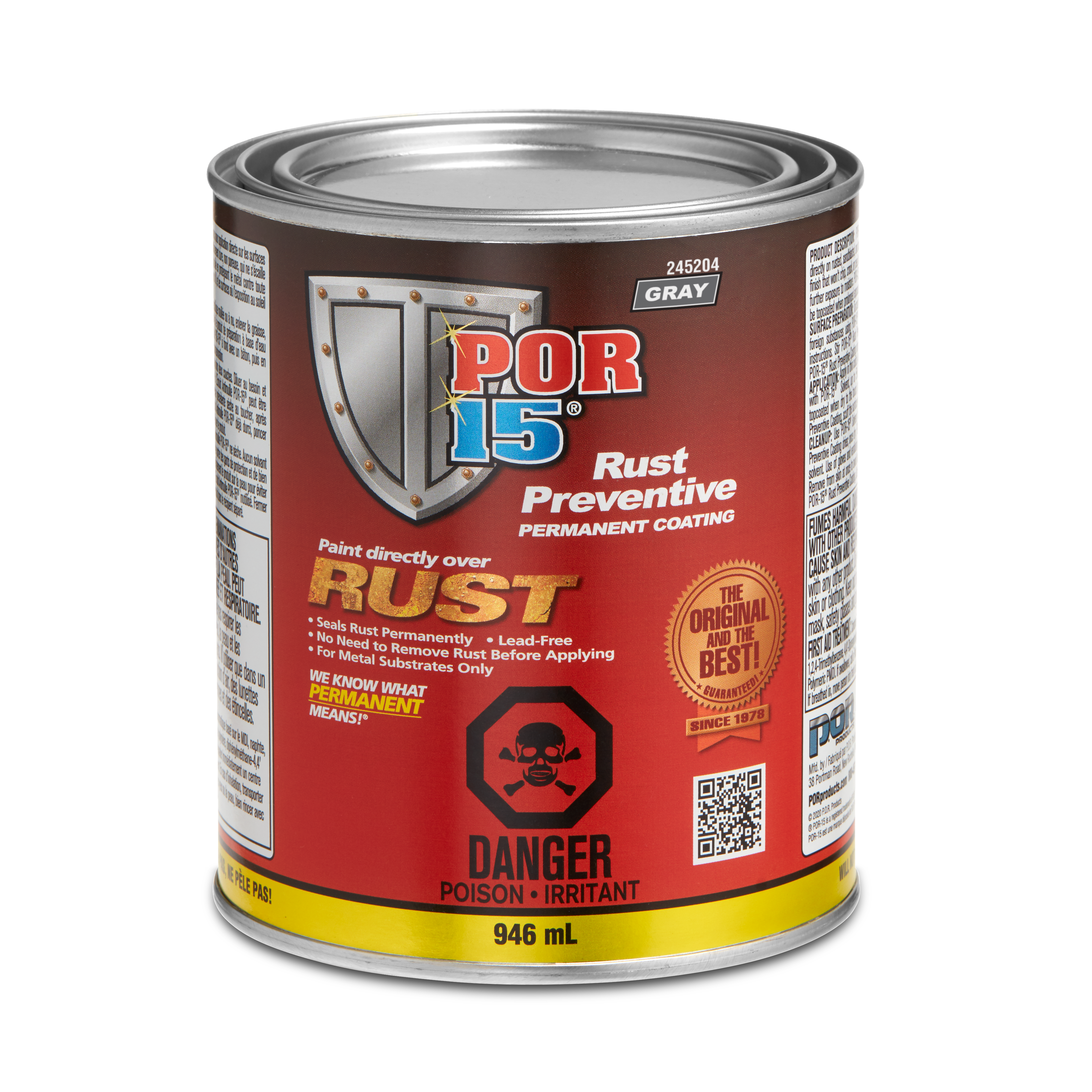 Produit antirouille POR-15® gris, 946 ml